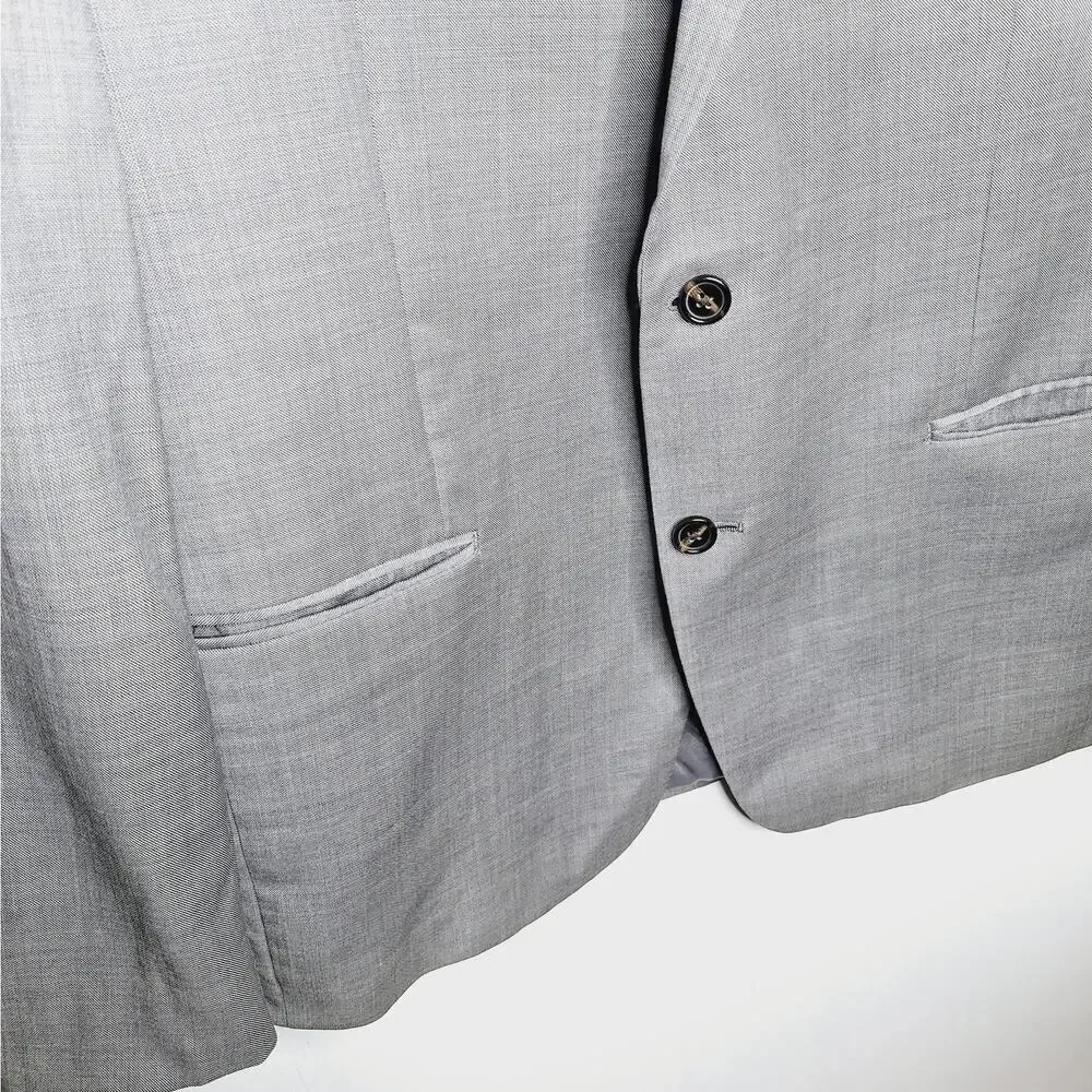 Ralph Lauren LRL Men 44R ? Suit Blazer Jacket Sportcoat Light Grey Wool 2 Button